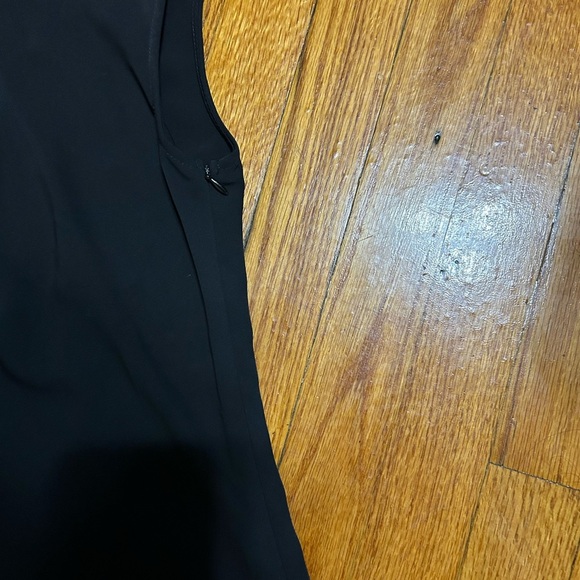 Tahari Black Shift Dress Womens Size 6 Causal Shift Collared V Neck - Picture 5 of 11